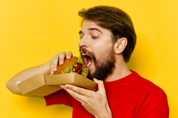 man eating a sandwich