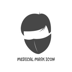 Medical mask icon simple flat style vector illustration.