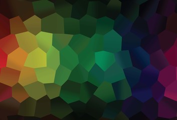 Dark Multicolor, Rainbow vector layout with hexagonal shapes.