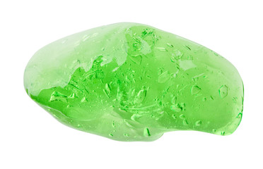 Green transparent slime for kids, popular funny toy  isolated on White Background with clipping path