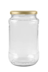 Empty jar isolated on white background