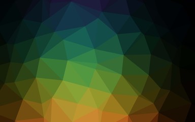 Dark Multicolor, Rainbow vector abstract polygonal texture. Geometric illustration in Origami style with gradient. Completely new template for your business design.