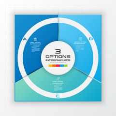 Business infographics template 3 steps with square,Element for design invitations,Vector illustration.