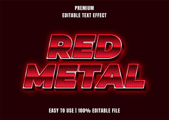 Editable text effect - Red Metal Style