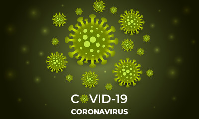 Coronavirus infection covid-19. Corona virus camel vector background. 2019-ncov virus on a camel green background. Virus corona covid-19 cells. Vector Illustration.