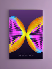 3d abstract form. Decorative element for banner, card, poster or web design. Vector art illustration with dynamic effect.