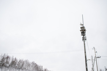 Obraz premium Radar speed control camera on the road