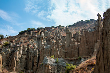 Fairy chimneys of geological area canyon in Kuladokya Manisa