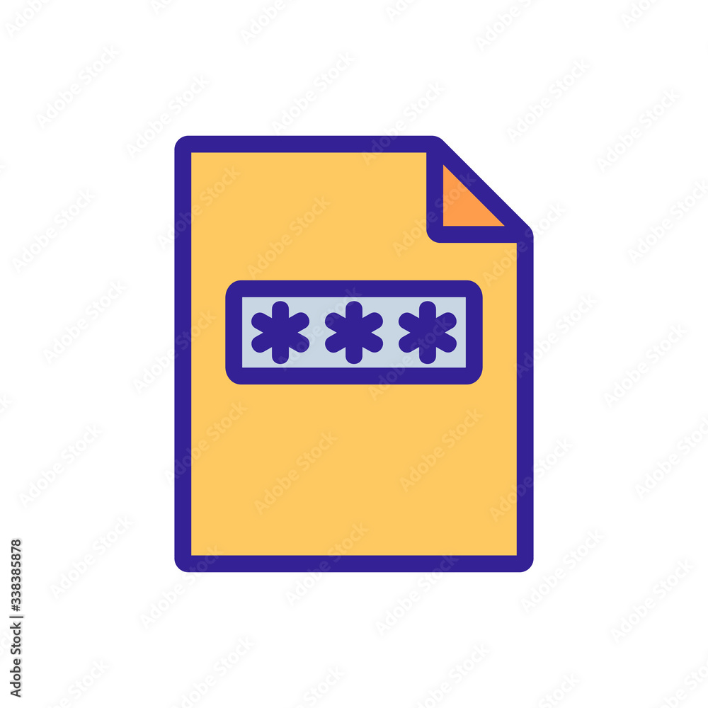 Aufkleber the password file icon vector. the password file sign. color contour symbol illustration