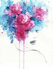 schöne Frau. Modeillustration. Aquarellmalerei © Anna Ismagilova