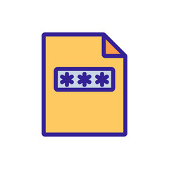 the password file icon vector. the password file sign. color contour symbol illustration