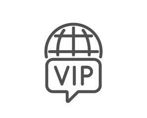 Vip internet line icon. Very important person wifi access sign. Member club privilege symbol. Quality design element. Editable stroke. Linear style vip internet icon. Vector - obrazy, fototapety, plakaty