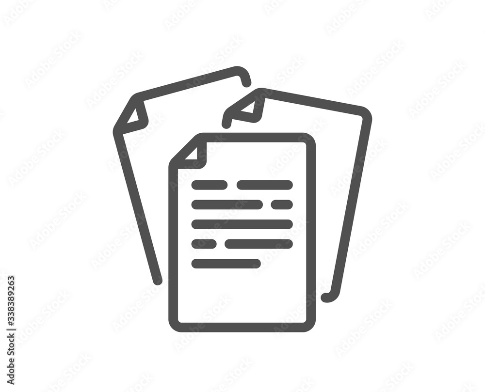 Poster documents line icon. doc file page sign. office note symbol. quality design element. editable stroke
