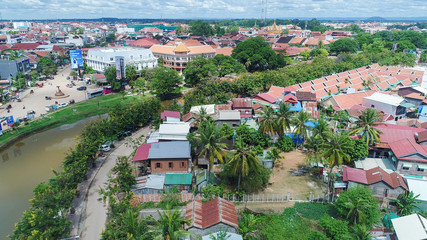 Ville de Siem Reap au Cambodge vue du ciel