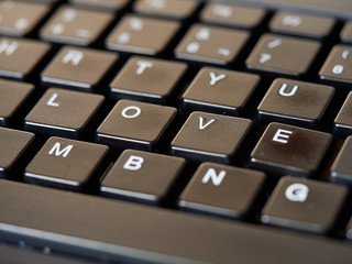 Computer keyboard with love message