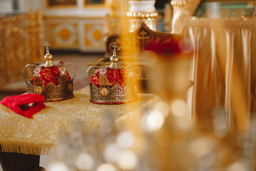 Orthodox wedding crowns for honeymooners