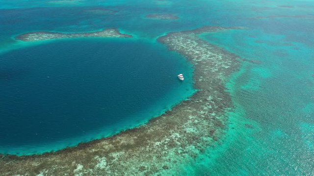 Aerial Shot over Blue Hole, Central America