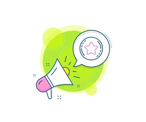 Bonus points. Megaphone promotion complex icon. Loyalty star line icon. Discount program symbol. Business marketing banner. Loyalty star sign. Vector