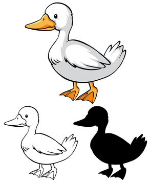 Children duck coloring worksheet