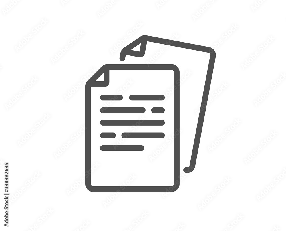 Poster documents line icon. doc file page sign. office note symbol. quality design element. editable stroke