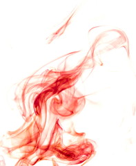 Red smoke on white background