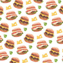 seamless pattern with hamburger
