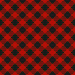Lumberjack plaid pattern. Vector illustration. Seamless background. Fabric template. Diagonal lines.