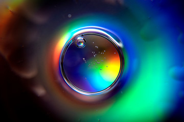 Abstract ball with spectrum colors and air bubbles. Colorful abstract circle with bubbles. Abstract...