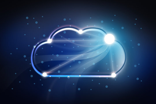 Cloud image on blue background. Modern technology