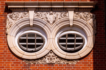 Beautifully rounded windows on a building in London from 1902