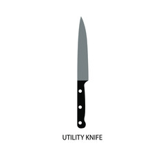 Utility knife icon on the white background. Vector illustration.