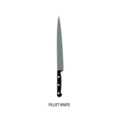 Filleting knife cooking icon on white background