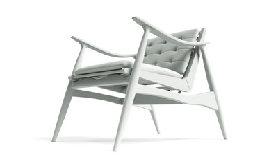 3d rendering of modern chair made of isolated on a white background