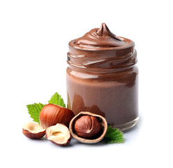 Hazelnuts splash. Chocolate cream.