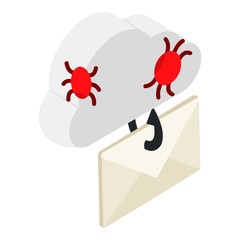 Cloud storage icon. Isometric illustration of cloud storage vector icon for web