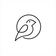 bird logo icon vector stock , logo bird , logo line bird , logo circle line bird , logo bird circle icon 