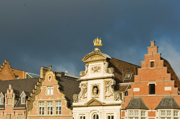 Houses of The Korenlei or Wheat Quay or Corn Quay is a quay in the historic city center of Ghent, Belgium,