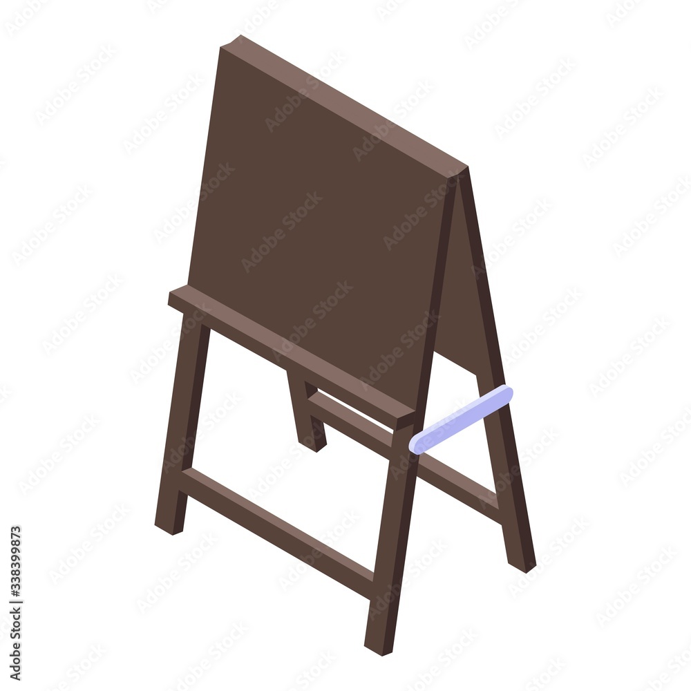 Poster school easel icon. isometric of school easel vector icon for web design isolated on white background