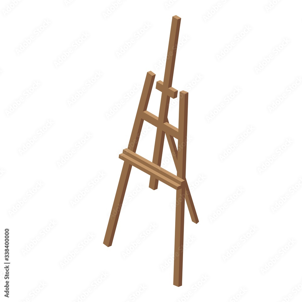 Poster artistic easel icon. isometric of artistic easel vector icon for web design isolated on white backgr