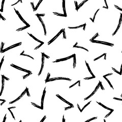 Seamless pattern with hand drawn check symbols