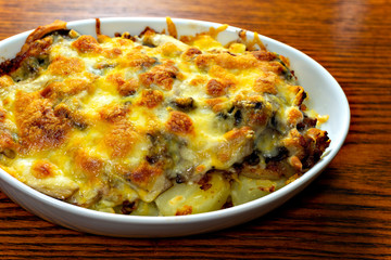 Homemade potato gratin for dinner