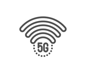 5g wi-fi technology line icon. Wifi wireless network sign. Mobile internet symbol. Quality design element. Editable stroke. Linear style 5g wifi icon. Vector
