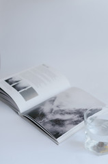 roll of newspapers on black