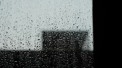 Water rain drops on window. Rain background.