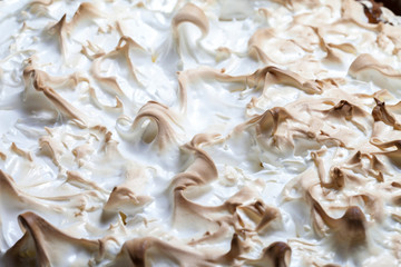 Freshly baked lemon pie. Lemon Kurd Tart with Meringue