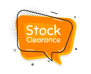 Stock clearance sale symbol. Thought chat bubble. Special offer price sign. Advertising discounts symbol. Speech bubble with lines. Stock clearance promotion text. Vector