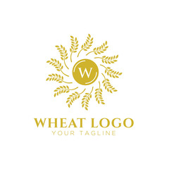 wheat logo design template vector