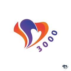 Heart love colorful logo design vector