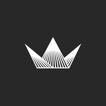Crown logo mockup line art minimalist style, linear royal corona icon