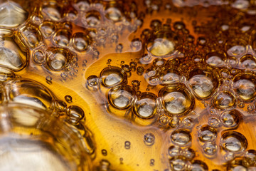 boiling sugar with bubbles turns into caramel, caramelization